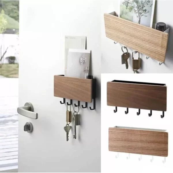 Eco-Friendly Bamboo Key & Coat Wall Hanger - Image 2