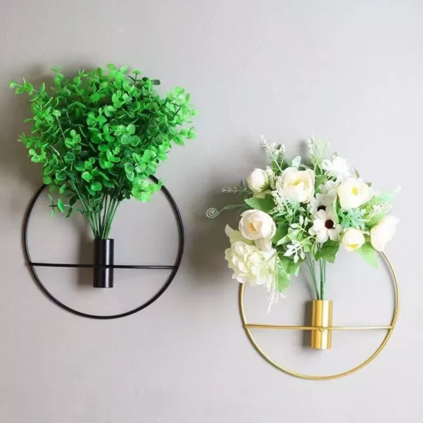 Chic Metal Wall Mounted Vase - Image 2