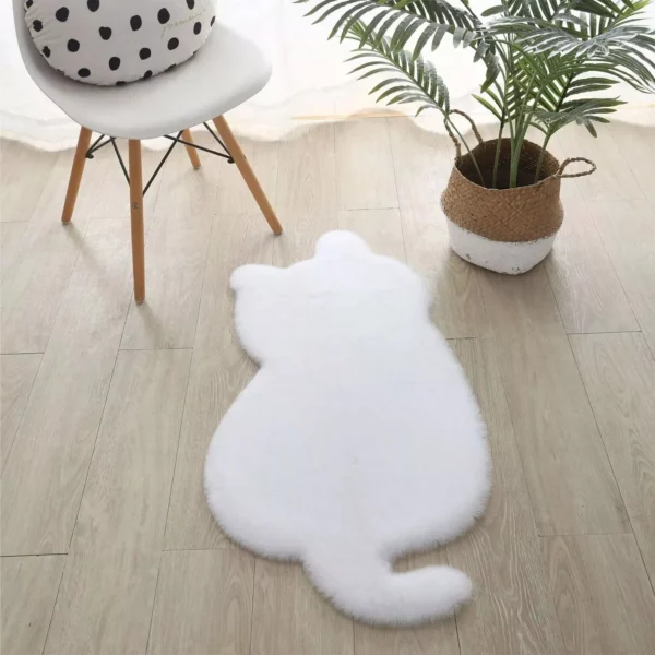 Funny Cute Cat Shape Rug Simulated Rabbit Hair Plush Carpet - Image 2