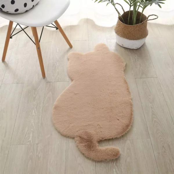 Funny Cute Cat Shape Rug Simulated Rabbit Hair Plush Carpet - Image 5