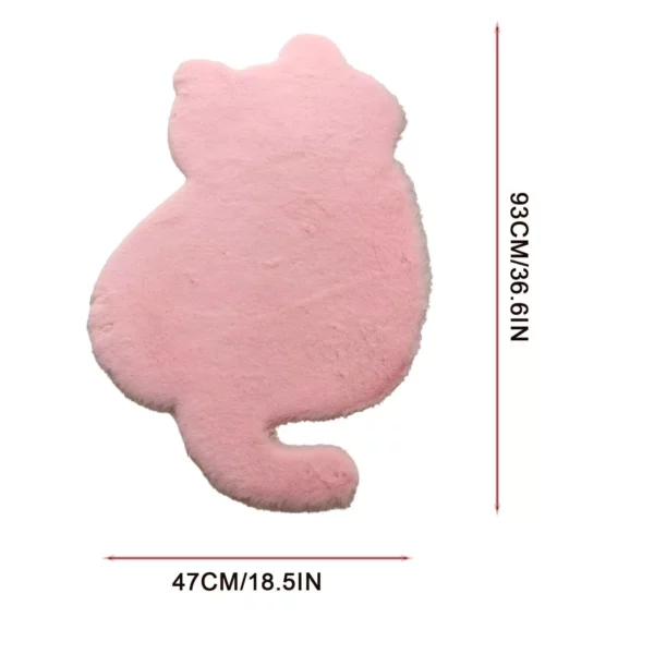 Funny Cute Cat Shape Rug Simulated Rabbit Hair Plush Carpet - Image 7