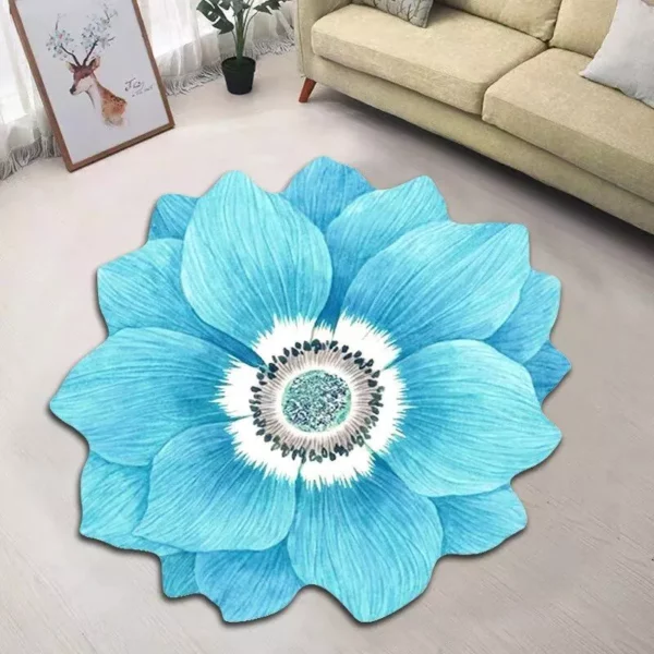 Flower Shaped Carpet Bedroom Bedside Rug - Image 3