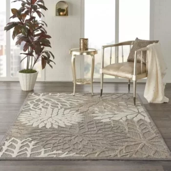 Aloha Indoor/Outdoor Natural 5’3″ X 7’5″ Area Rug