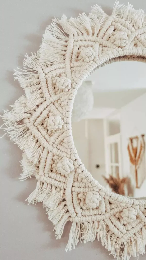 Bohemian Chic Round Macrame Wall Mirror