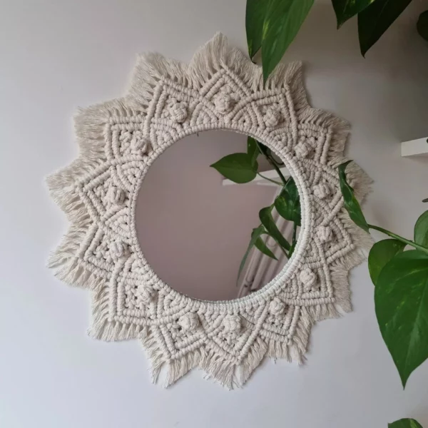 Bohemian Chic Round Macrame Wall Mirror