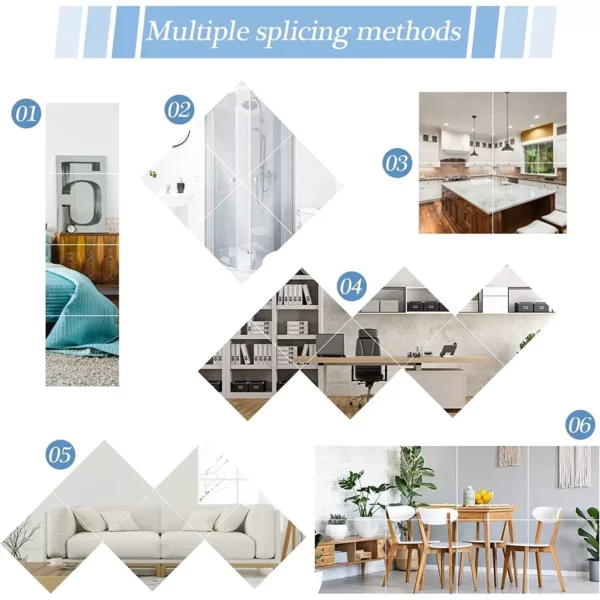 Modern Acrylic Square Mirror Wall Stickers