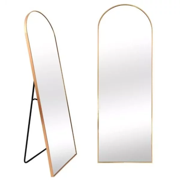 Gold Aluminum Frame Full-Length Arched Mirror