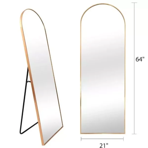 Gold Aluminum Frame Full-Length Arched Mirror