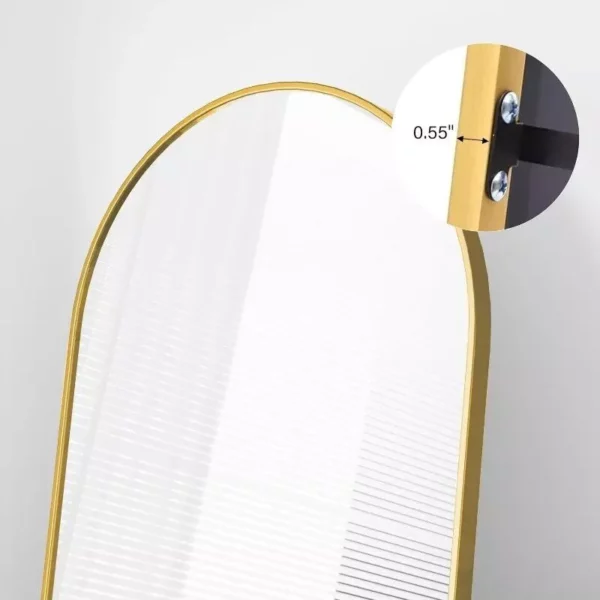 Gold Aluminum Frame Full-Length Arched Mirror