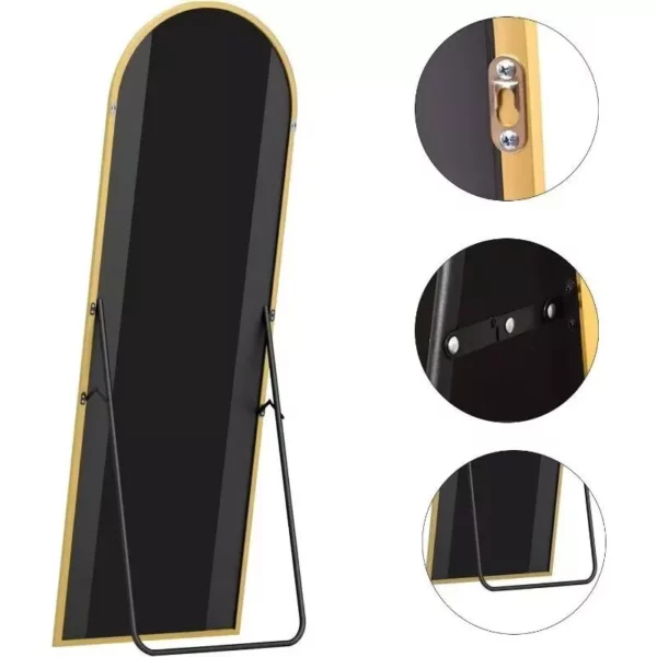 Gold Aluminum Frame Full-Length Arched Mirror