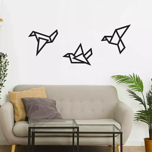 Geometric Origami Birds Metal Wall Art