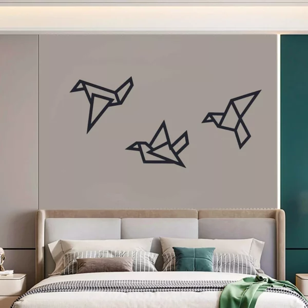 Geometric Origami Birds Metal Wall Art - Image 4