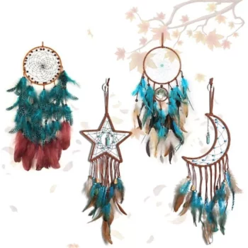 Handmade Luxury Dream Catcher – Aesthetic Wall Decor Art with Life Tree & Feathers