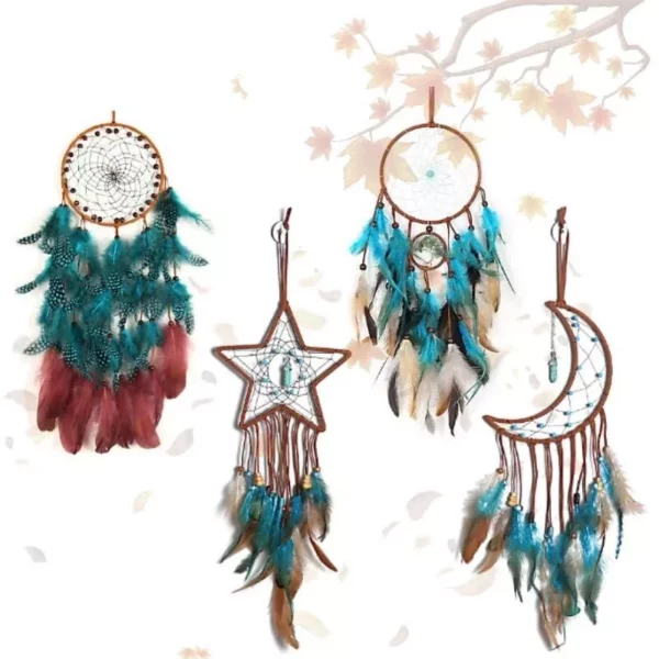 Handmade Luxury Dream Catcher - Aesthetic Wall Decor Art with Life Tree & Feathers