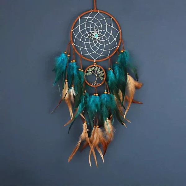 Handmade Luxury Dream Catcher – Aesthetic Wall Decor Art with Life Tree & Feathers