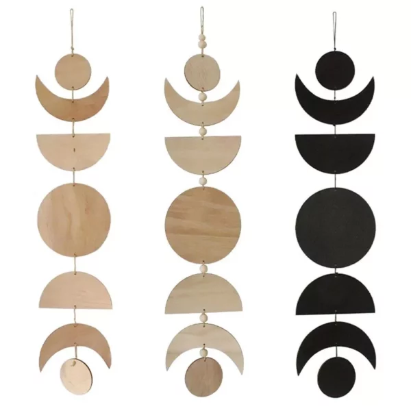 Bohemian Moon Phase Garland - Wooden Wall Hanging for Modern Home Decor - Image 4