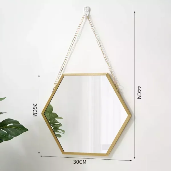 Hexagon Shape Decorative Mirror Wall Decor Makeup Hanging Mirror