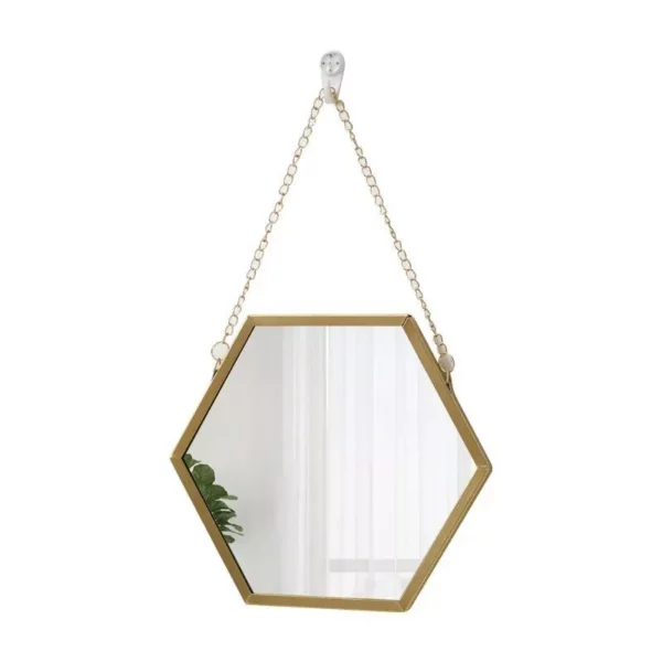 Hexagon Shape Decorative Mirror Wall Decor Makeup Hanging Mirror - Image 3