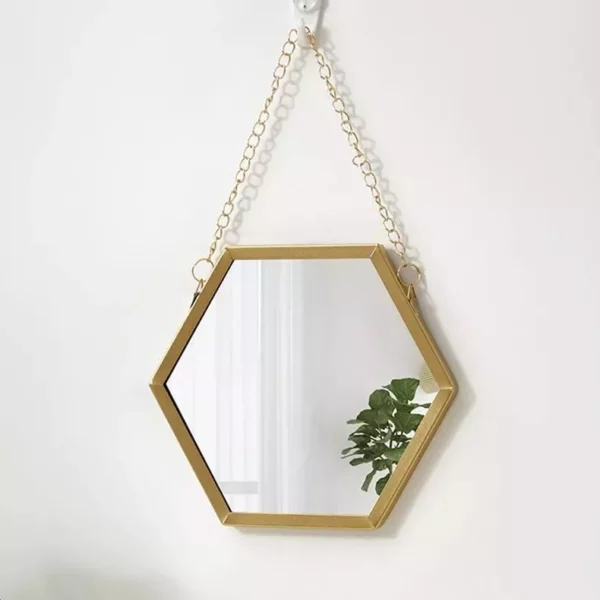 Hexagon Shape Decorative Mirror Wall Decor Makeup Hanging Mirror - Image 6