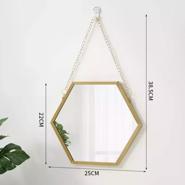 Hexagon Shape Decorative Mirror Wall Decor Makeup Hanging Mirror - Image 10