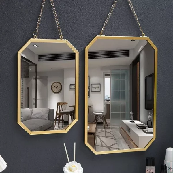 Elegant Nordic Iron Art Rectangular Wall Mirror