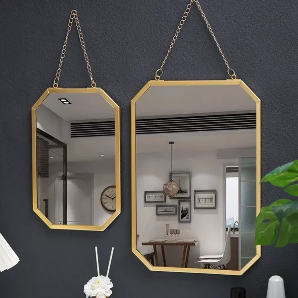 Elegant Nordic Iron Art Rectangular Wall Mirror - Image 5