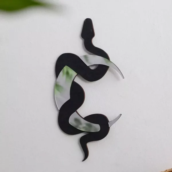 Enchanting Black Snake and Crescent Moon Mirror - Image 2