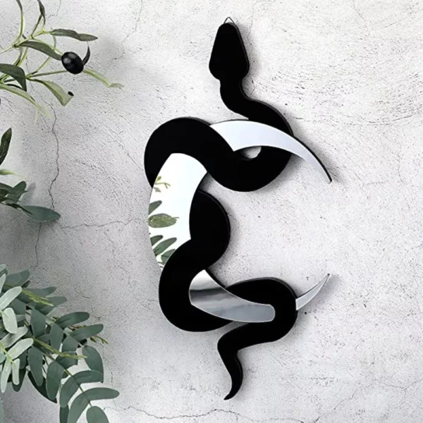 Enchanting Black Snake and Crescent Moon Mirror - Image 3