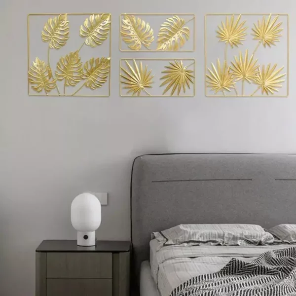 Gold Palm Leaf Metal Wall Art - Image 4