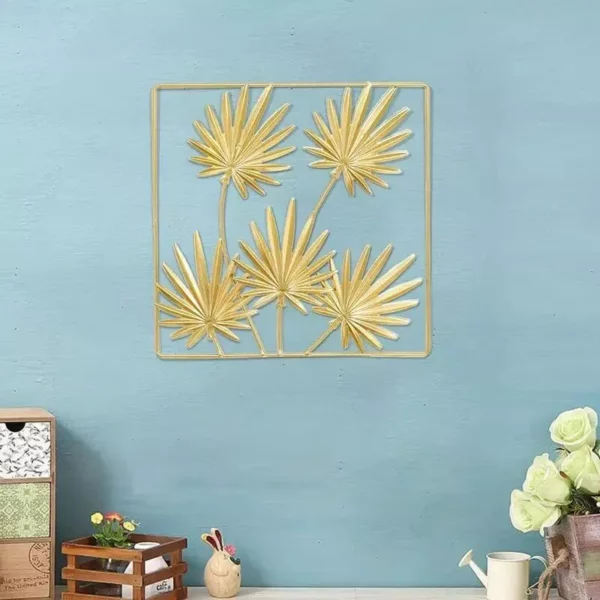 Gold Palm Leaf Metal Wall Art