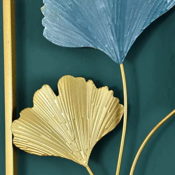 Elegant Gold Ginkgo Leaf Metal Wall Art - Image 2