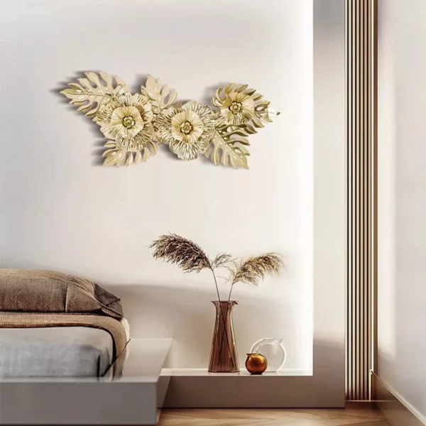 Modern 3D Metal Turtleback Leaf Wall Decor