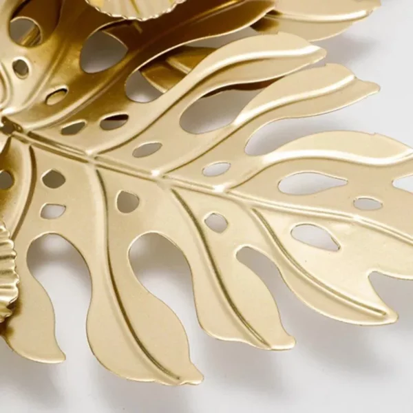 Modern 3D Metal Turtleback Leaf Wall Decor - Image 6