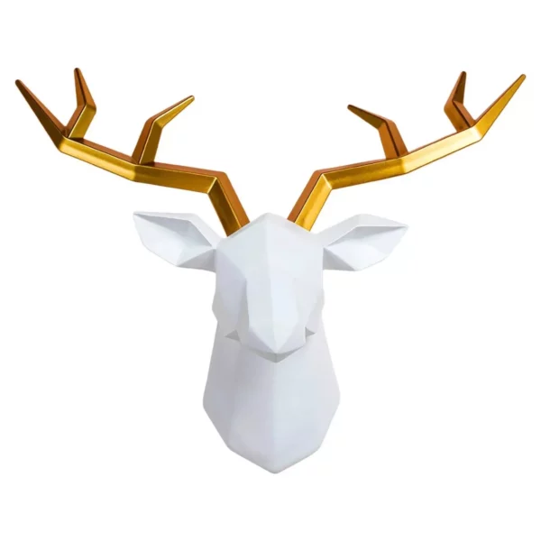 Modern 3D Resin Deer Head Wall Sculpture for Elegant Home Decor - Image 2