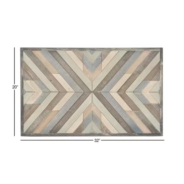 Handcrafted Southwestern Geometric Wooden Wall Plaque - Image 4