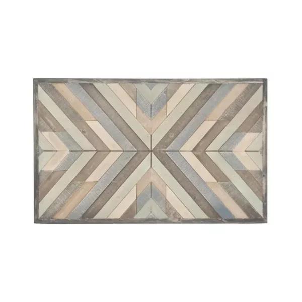 Handcrafted Southwestern Geometric Wooden Wall Plaque - Image 3