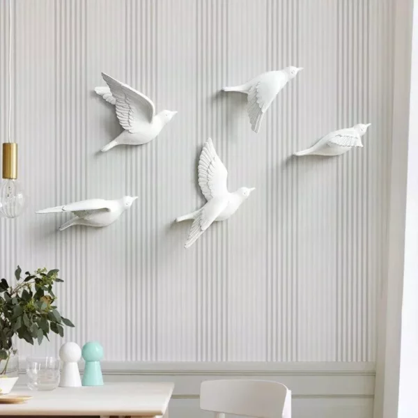 Modern 3D Resin Pigeon Wall Art