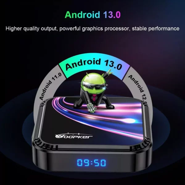 Android 13.0 TV Box – 8K UHD Video, Wi-Fi 6, Bluetooth 5.0 – Smart Streaming Media Player