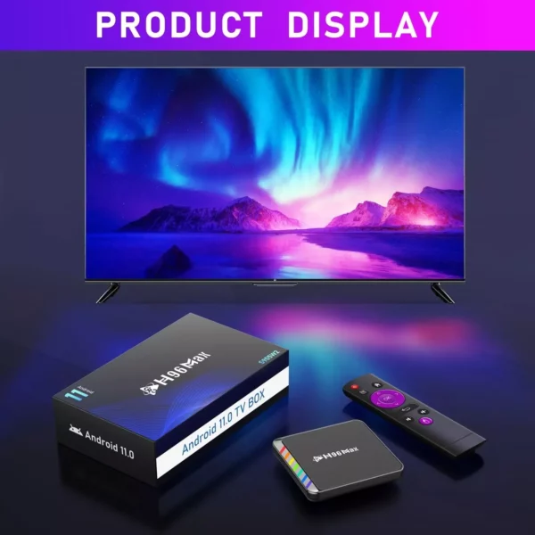 4K Ultra HD Smart TV Box – Android 11, Quad-Core, 64GB Storage, WiFi 6, Bluetooth 5.0