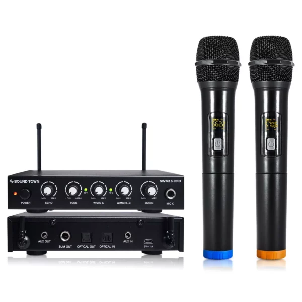 16-Channel Wireless Karaoke Mixer System with Dual Handheld Microphones - Image 2