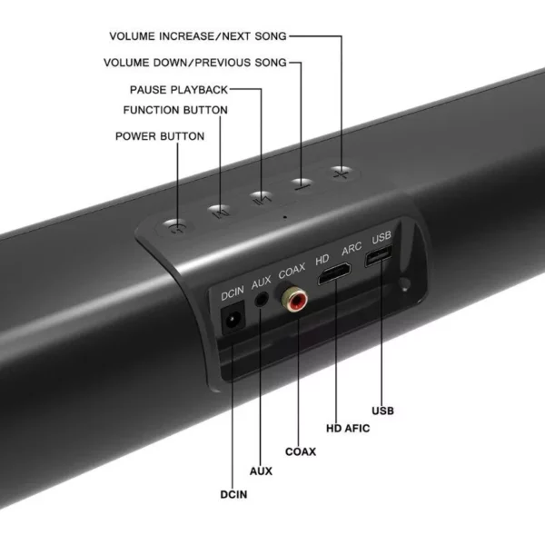 Ultimate TV Stereo Soundbar with Deep Bass and Multi-Input Support - Image 3