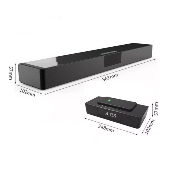 4D Stereo Home Theater Sound Bar with Wireless Charging and Bluetooth