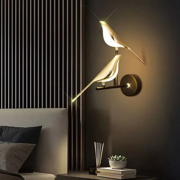 LED Golden Bird Wall Lamp - Image 2