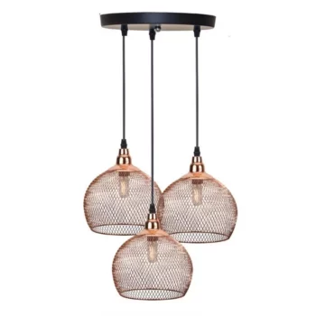 Retro Rose Gold Bird Cage Chandelier