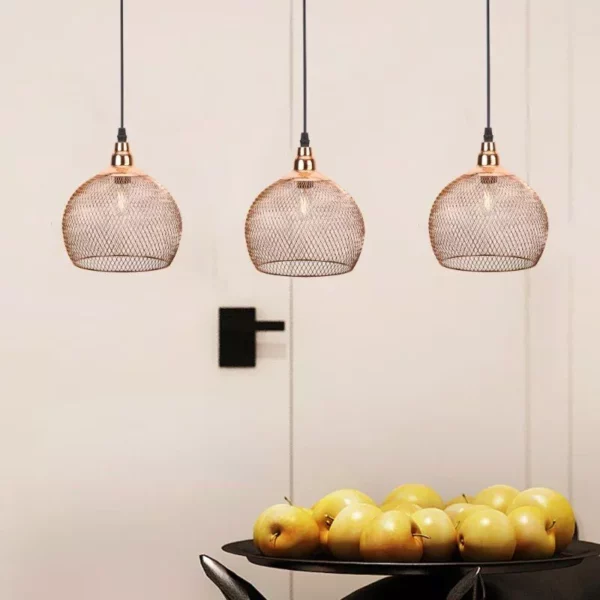 Retro Rose Gold Bird Cage Chandelier - Image 4