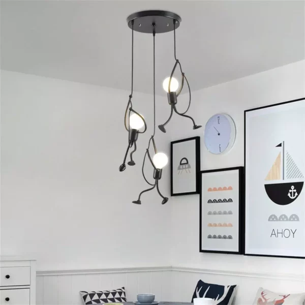 Chic Iron Little Man LED Pendant Light - Image 6