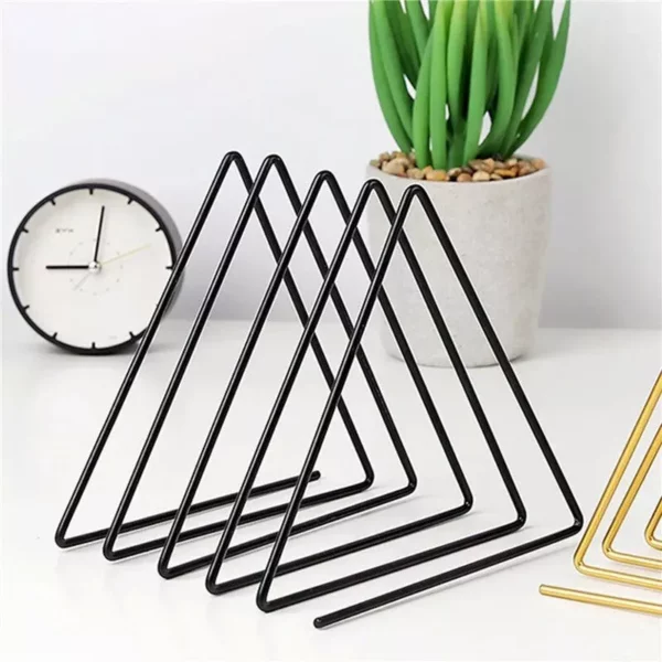 Modern Iron Art Triangle Desk Organizer