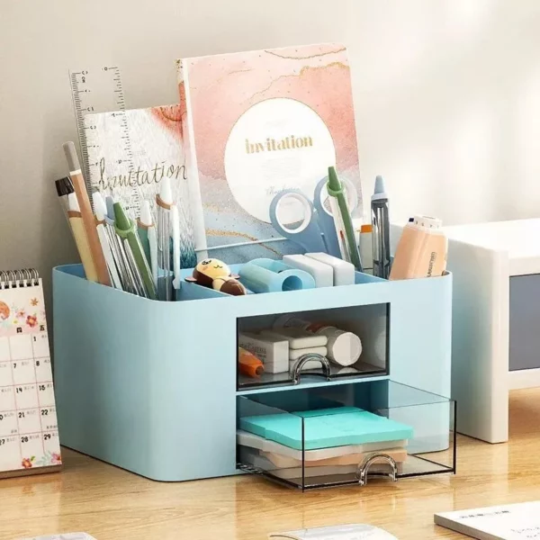 Compact Multifunctional Desk Organizer with Drawers