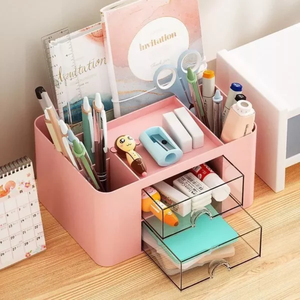 Compact Multifunctional Desk Organizer with Drawers