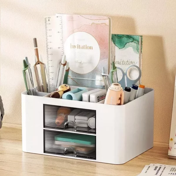 Compact Multifunctional Desk Organizer with Drawers